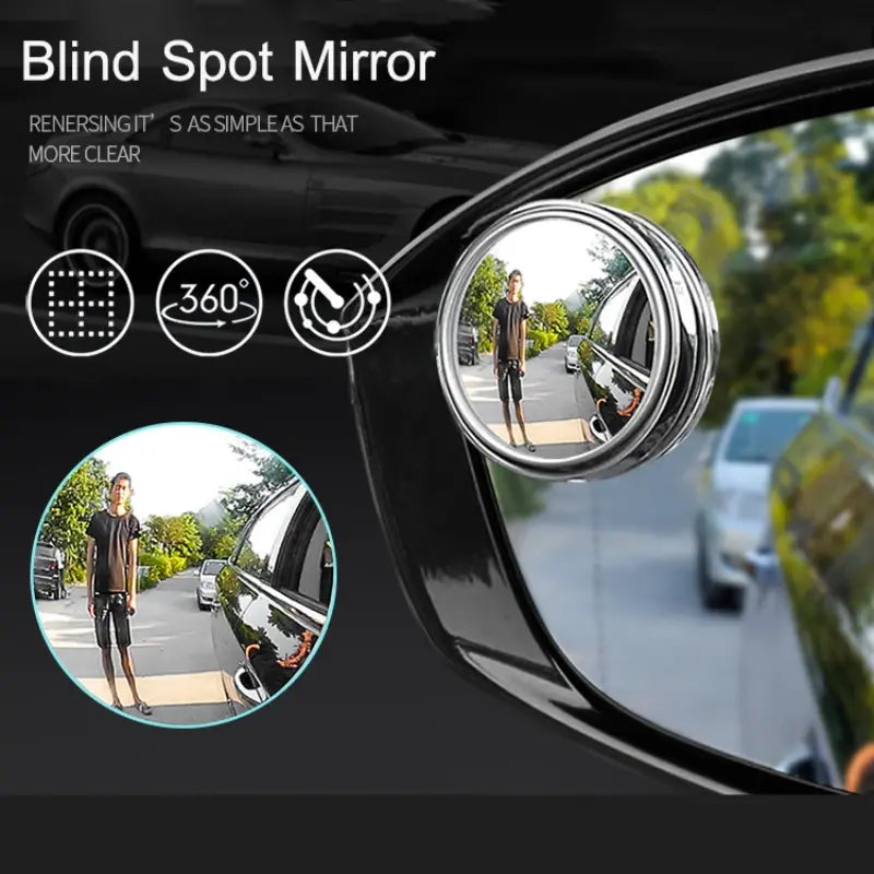 Game Changer Blind Spot 2-Piece Car 360° Adjustable Clear Rearview Mirror