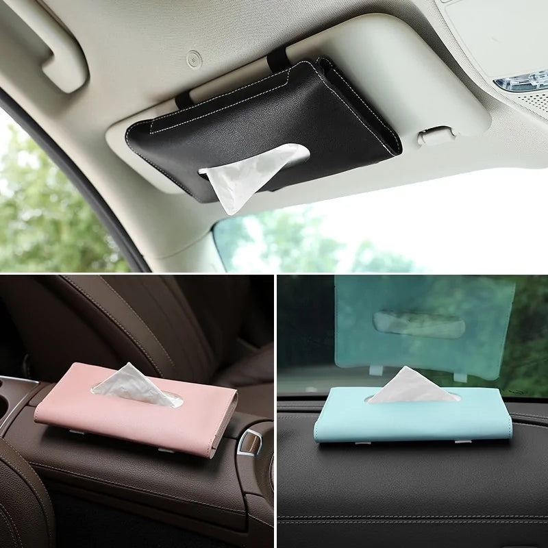 Car sun visor - tissue holder
